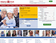 Tablet Screenshot of 50plus-club.ie