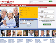 Tablet Screenshot of 50plus-club.co.uk